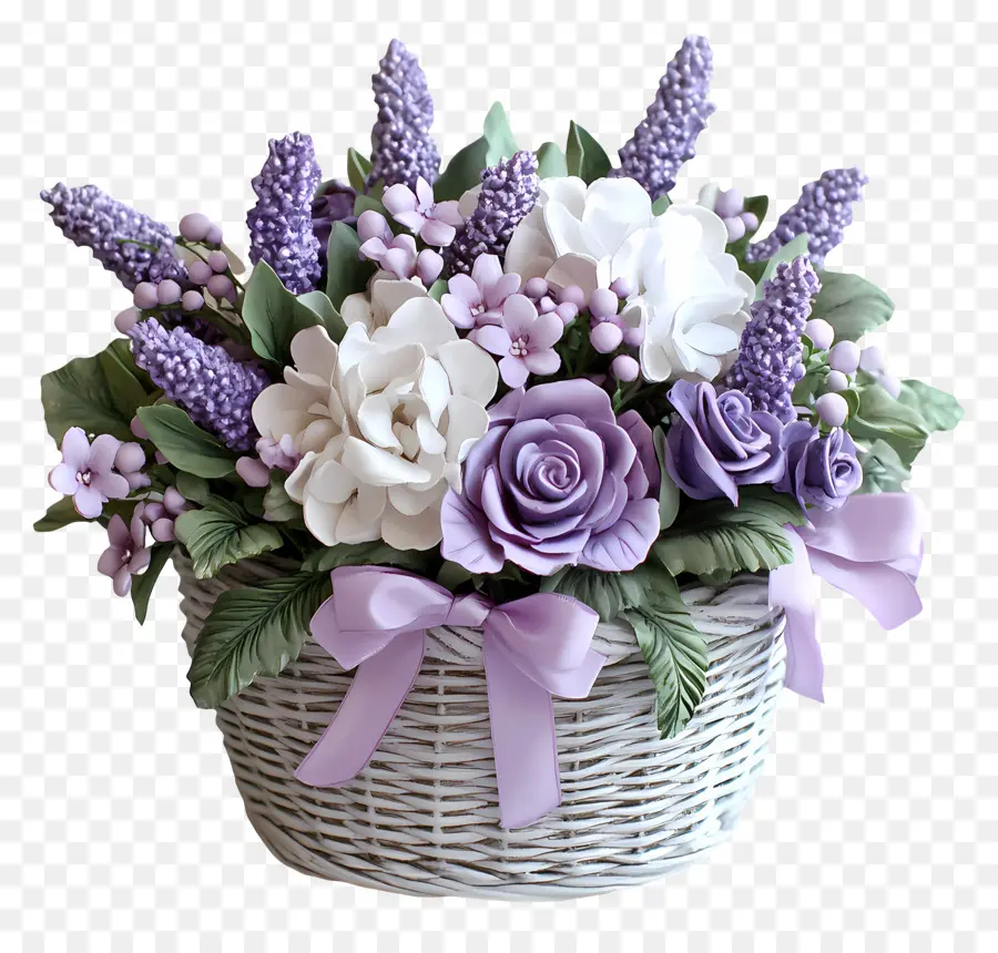 Cesta De Flores De Cumpleaños，Cesta De Flores PNG