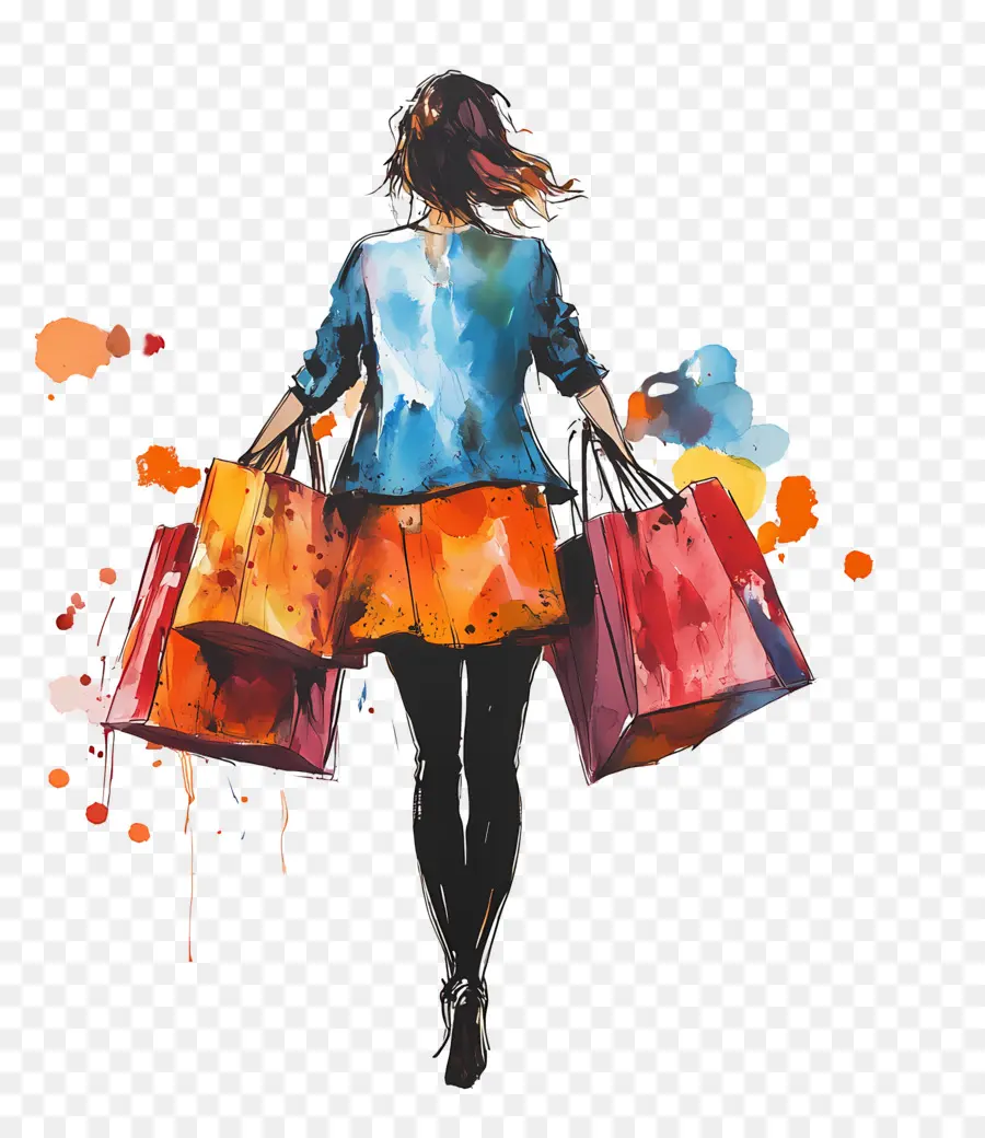 Chica De Compras，Mujer De Compras PNG