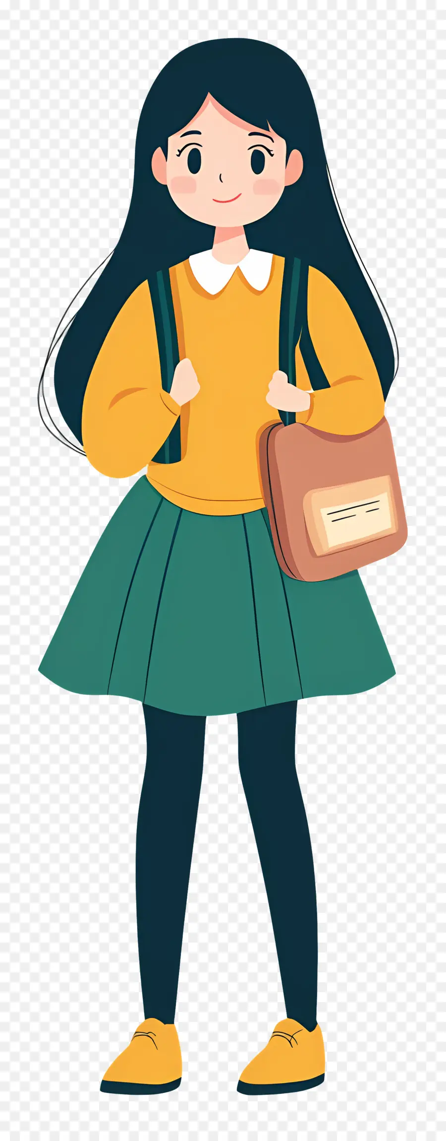 Estudiante，Chica Con Mochila PNG