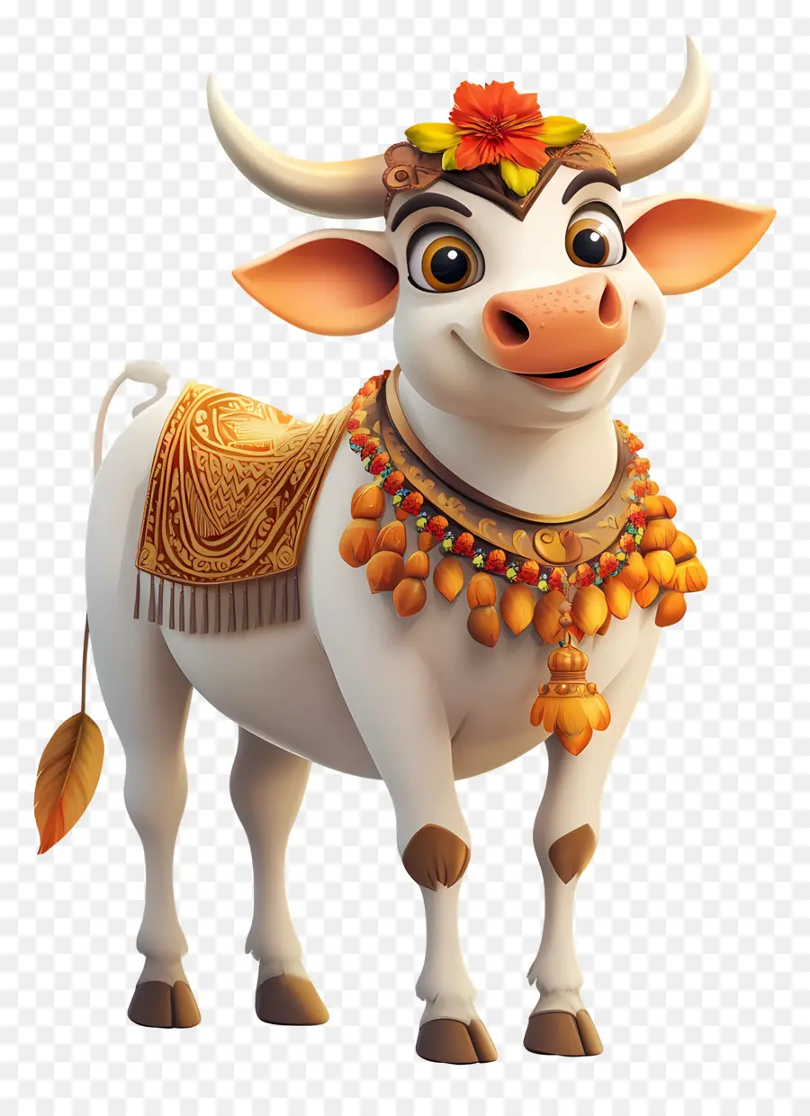 Vaca Pongal，Vaca Decorada PNG