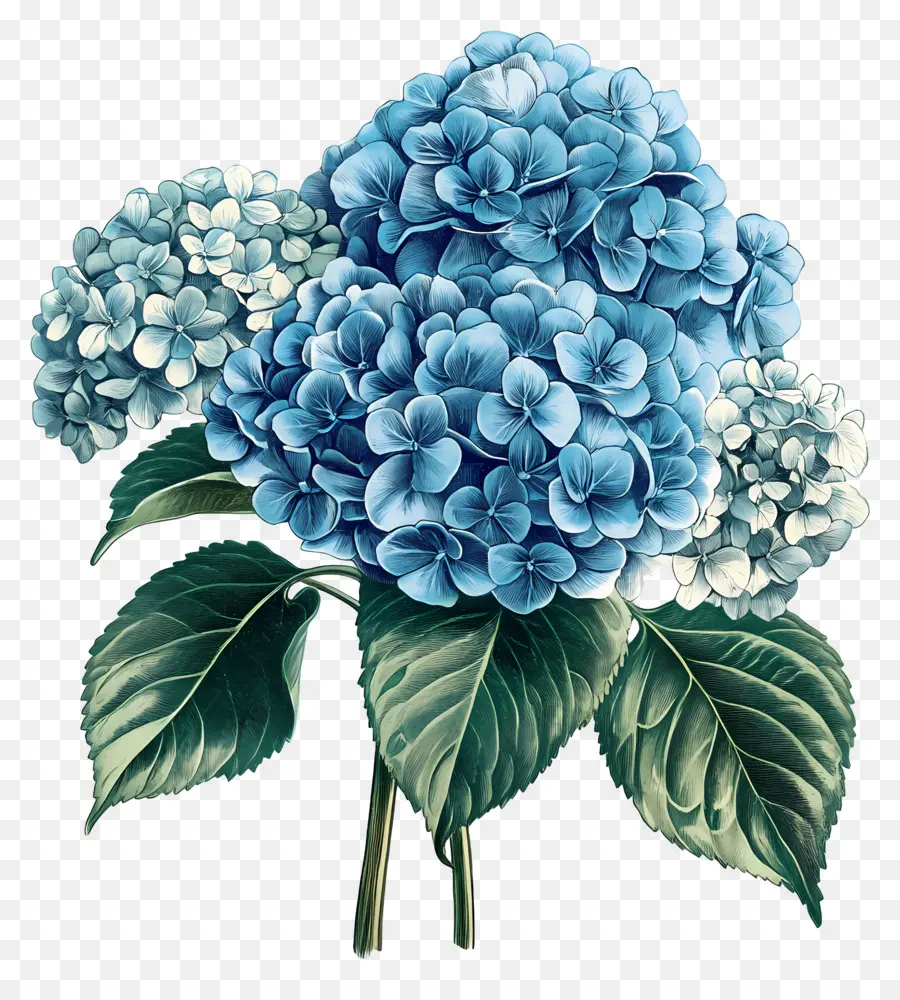 Ramo De Hortensias，Hortensia Azul PNG