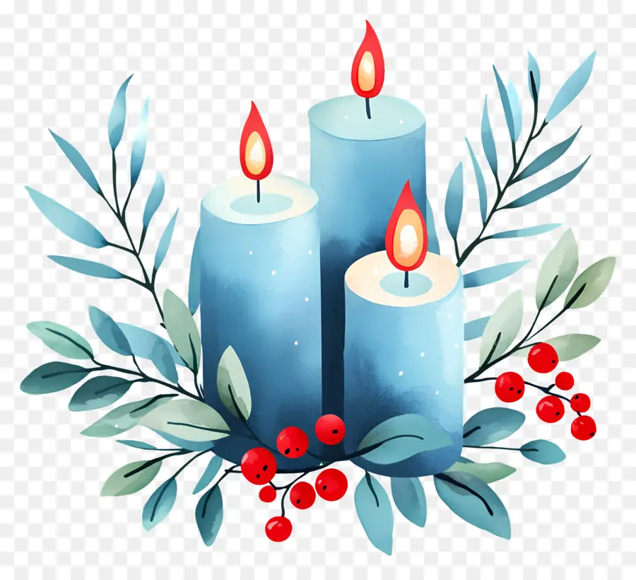 Velas De Adviento，Velas Azules PNG