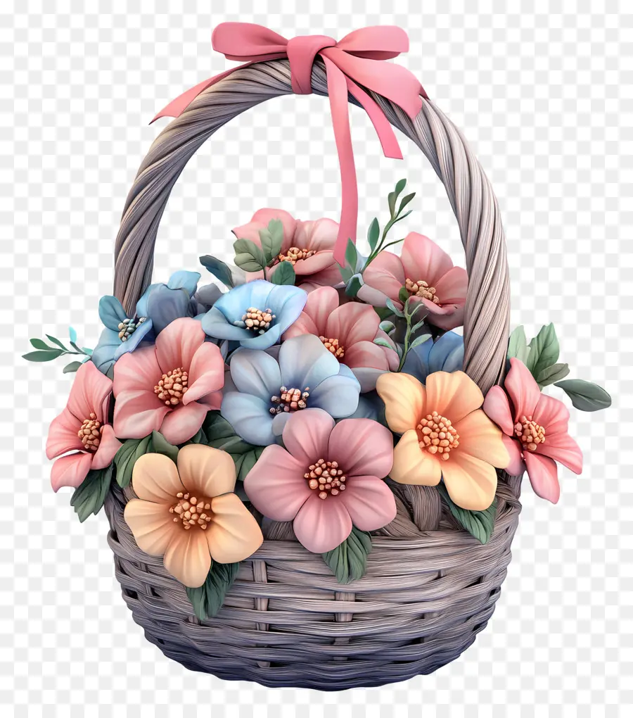 Cesta De Flores De Cumpleaños，Cesta De Flores PNG