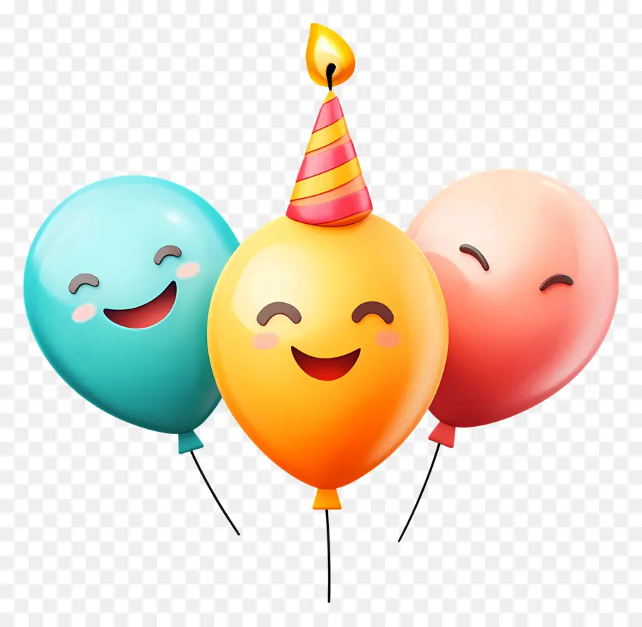 Cumpleaños Emoji，Globos Felices PNG