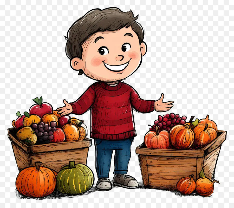 Rosh Hashaná，Niño Con Frutas PNG