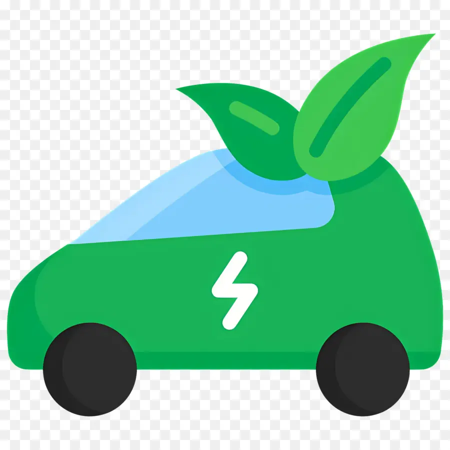 Coche Electrico，Coche Eléctrico Verde PNG