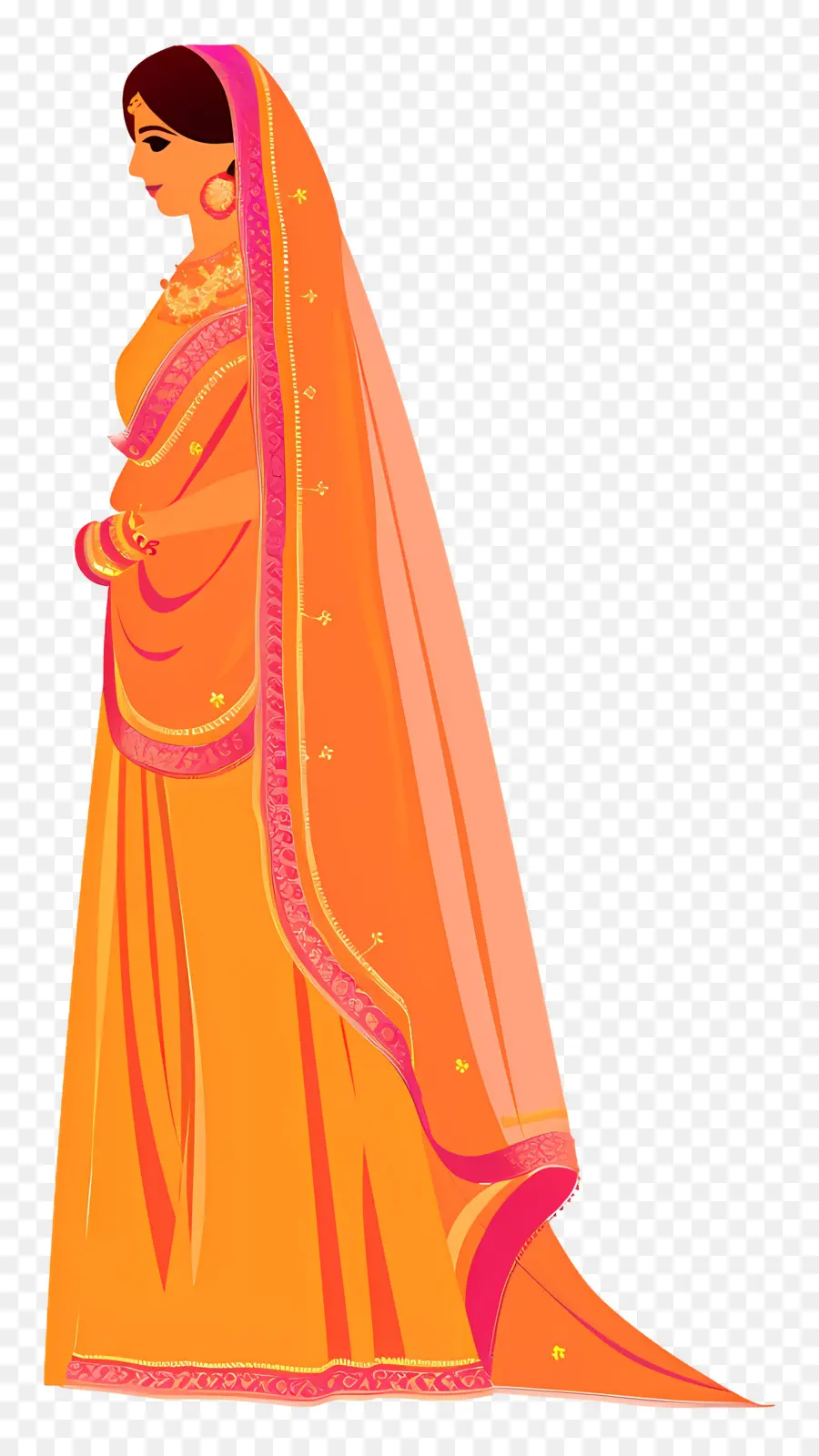 Novia India，Mujer En Traje Tradicional PNG