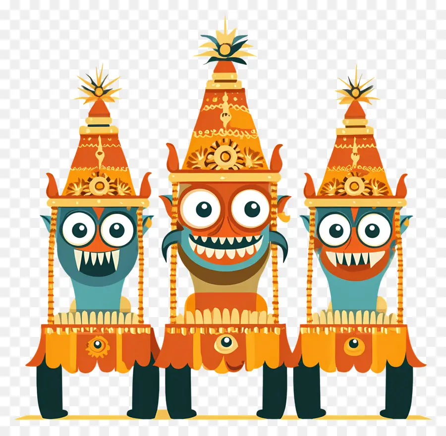 Rath Yatra，Monstruos Coloridos PNG