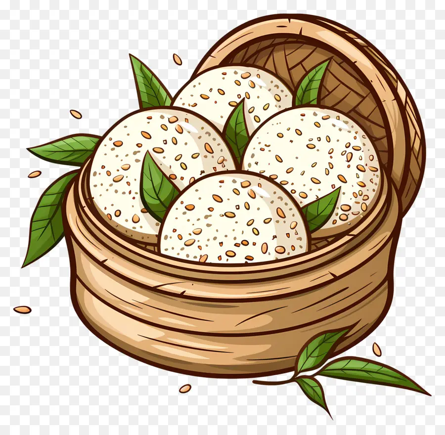 Bolas De Arroz，Bollos Al Vapor PNG