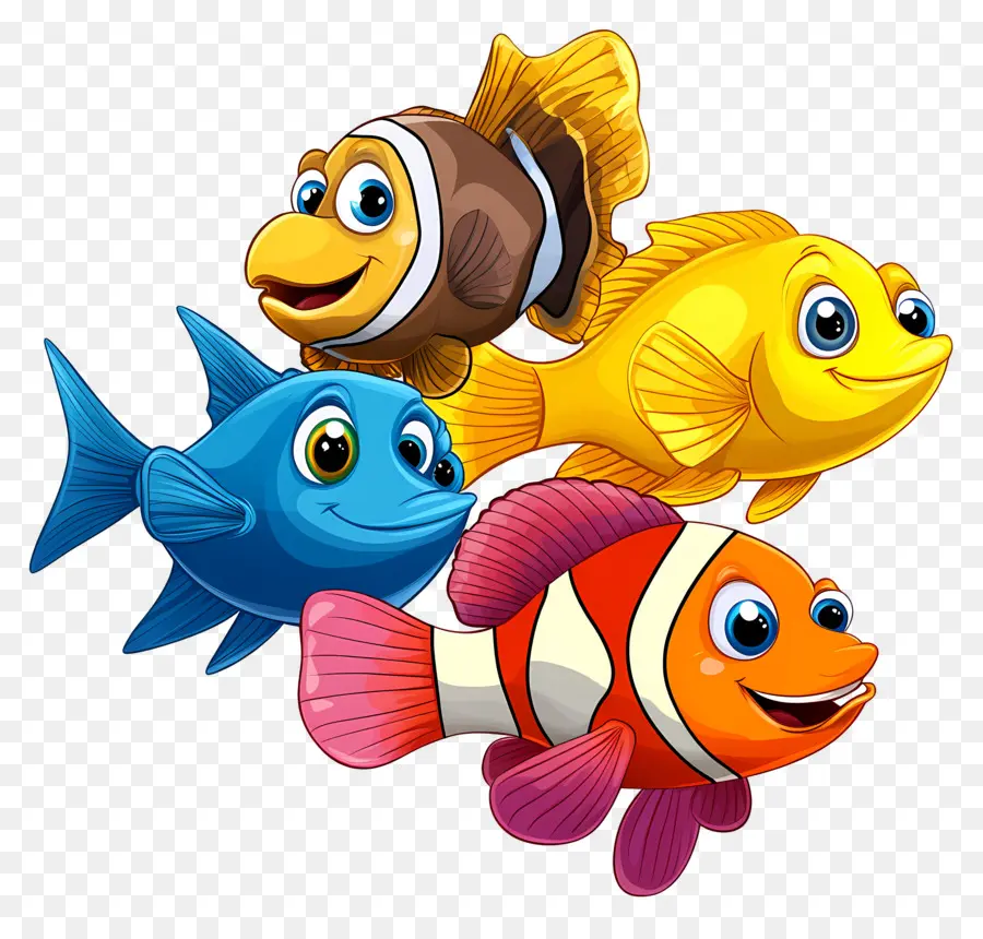 Grupo De Peces，Peces Coloridos PNG