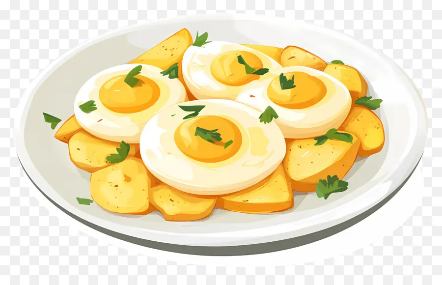 Huevos Fritos，Huevos Y Patatas PNG