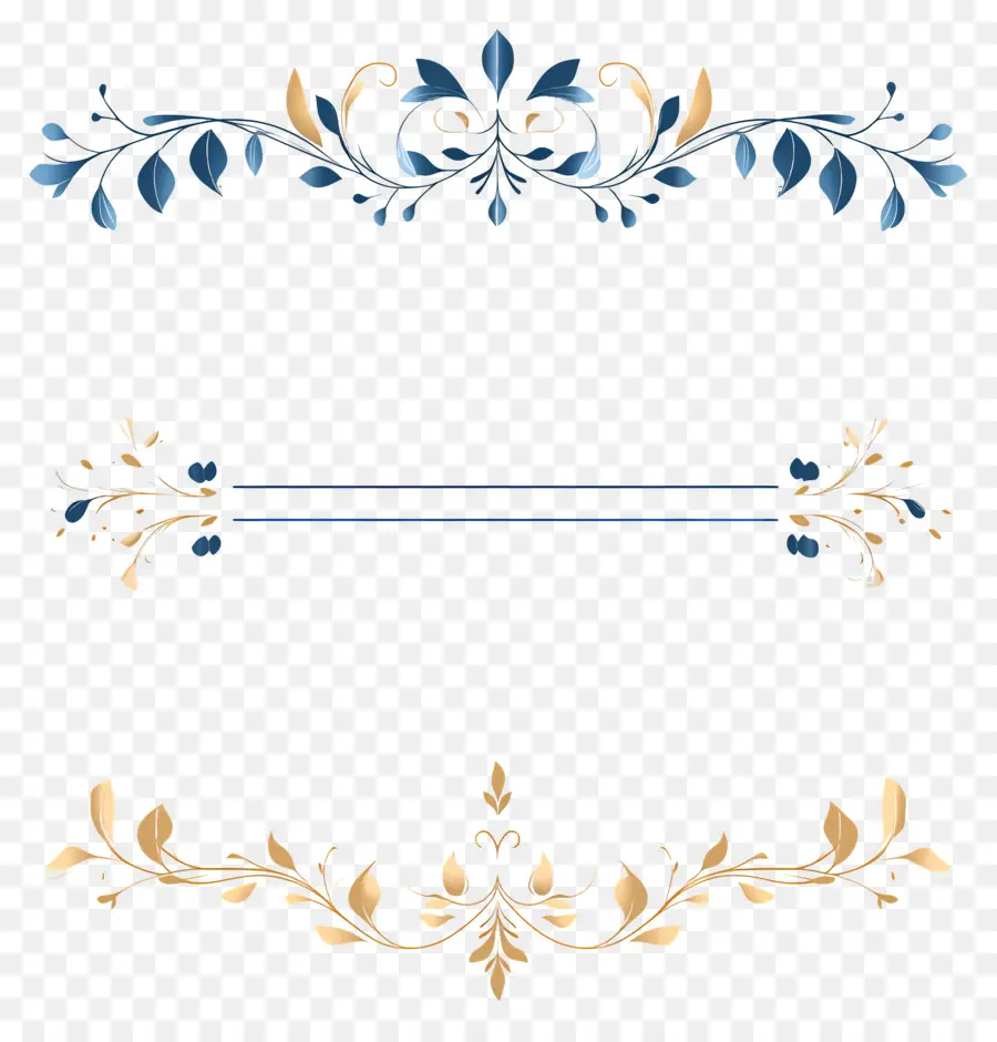 Línea Elegante，Bordes Florales PNG