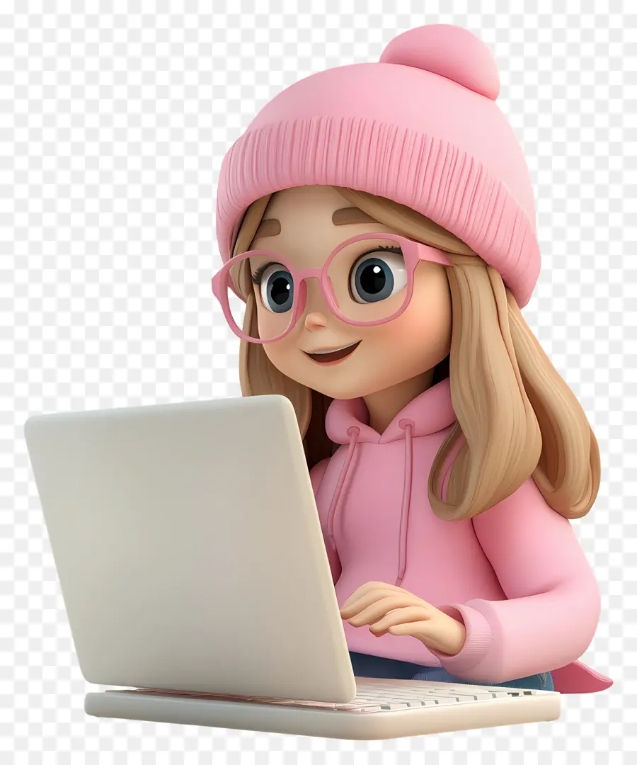 Chica Con Computadora，Chica Con Laptop PNG