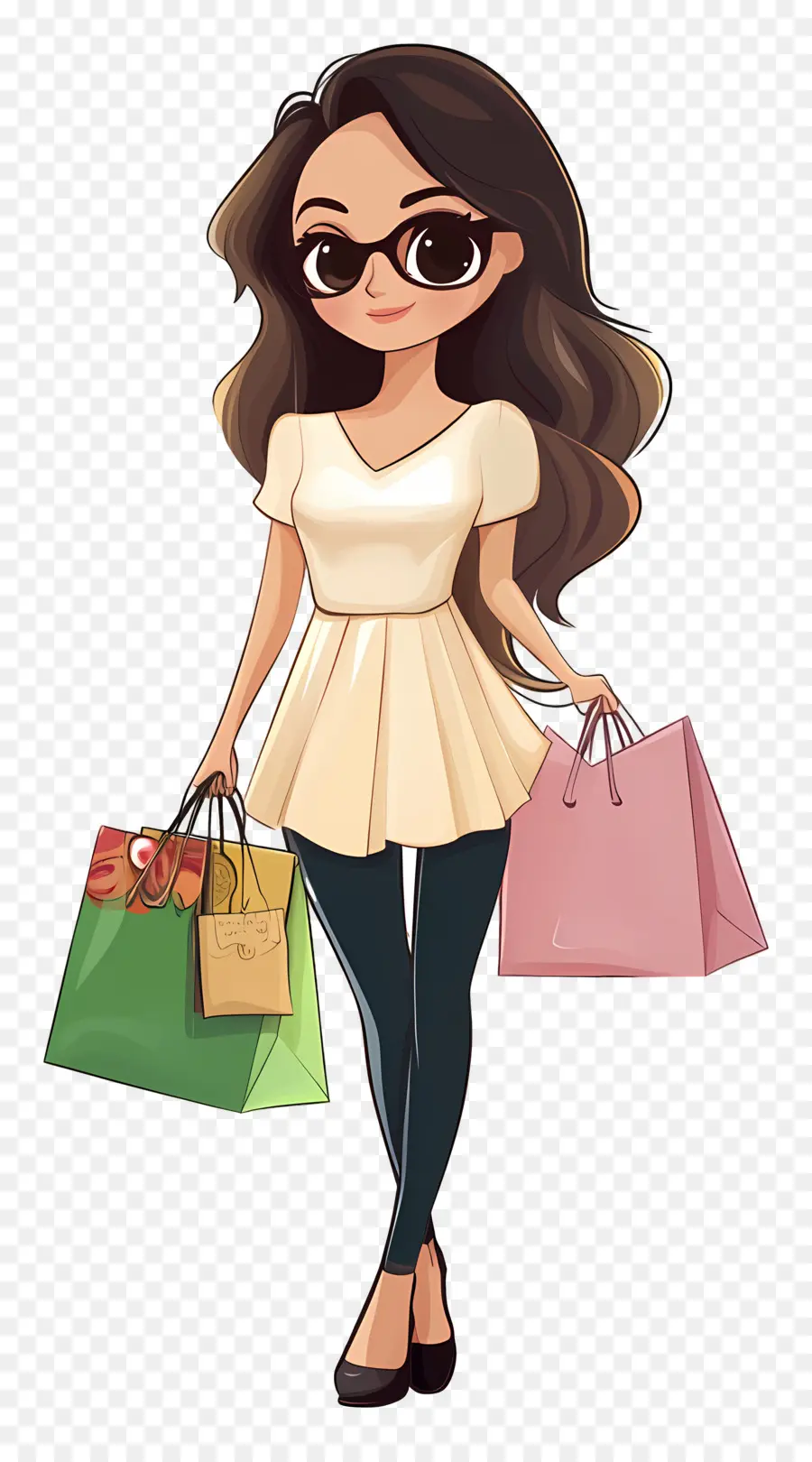 Chica De Compras，Bolsas De Compras PNG