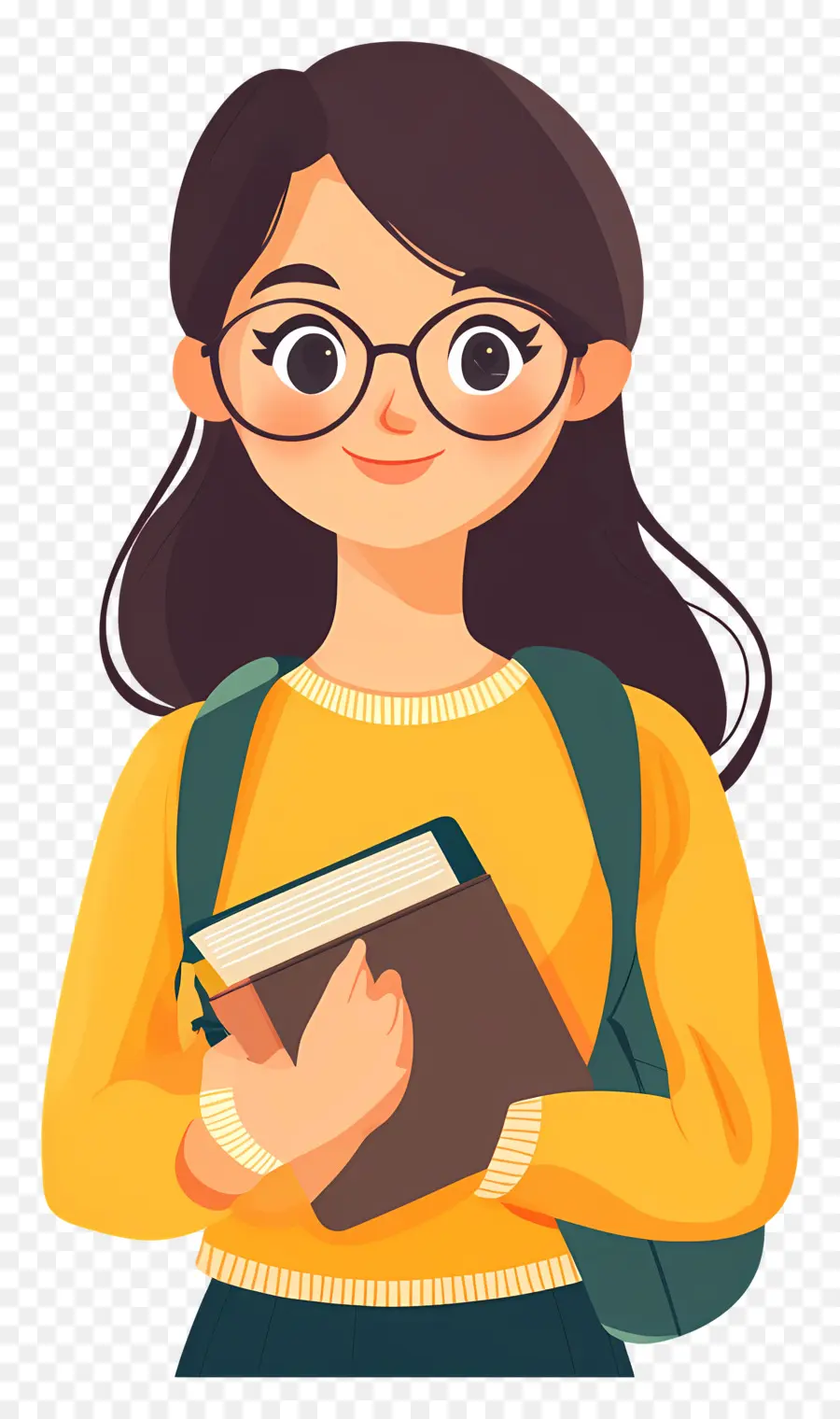 Chica Estudiante，Chica Con Mochila PNG