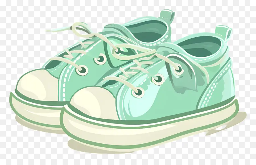 Zapatos De Bebe，Zapatillas Verdes PNG