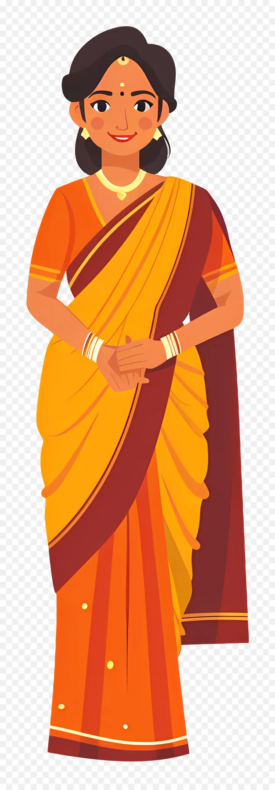 Sari Indio，Mujer En Sari Tradicional PNG