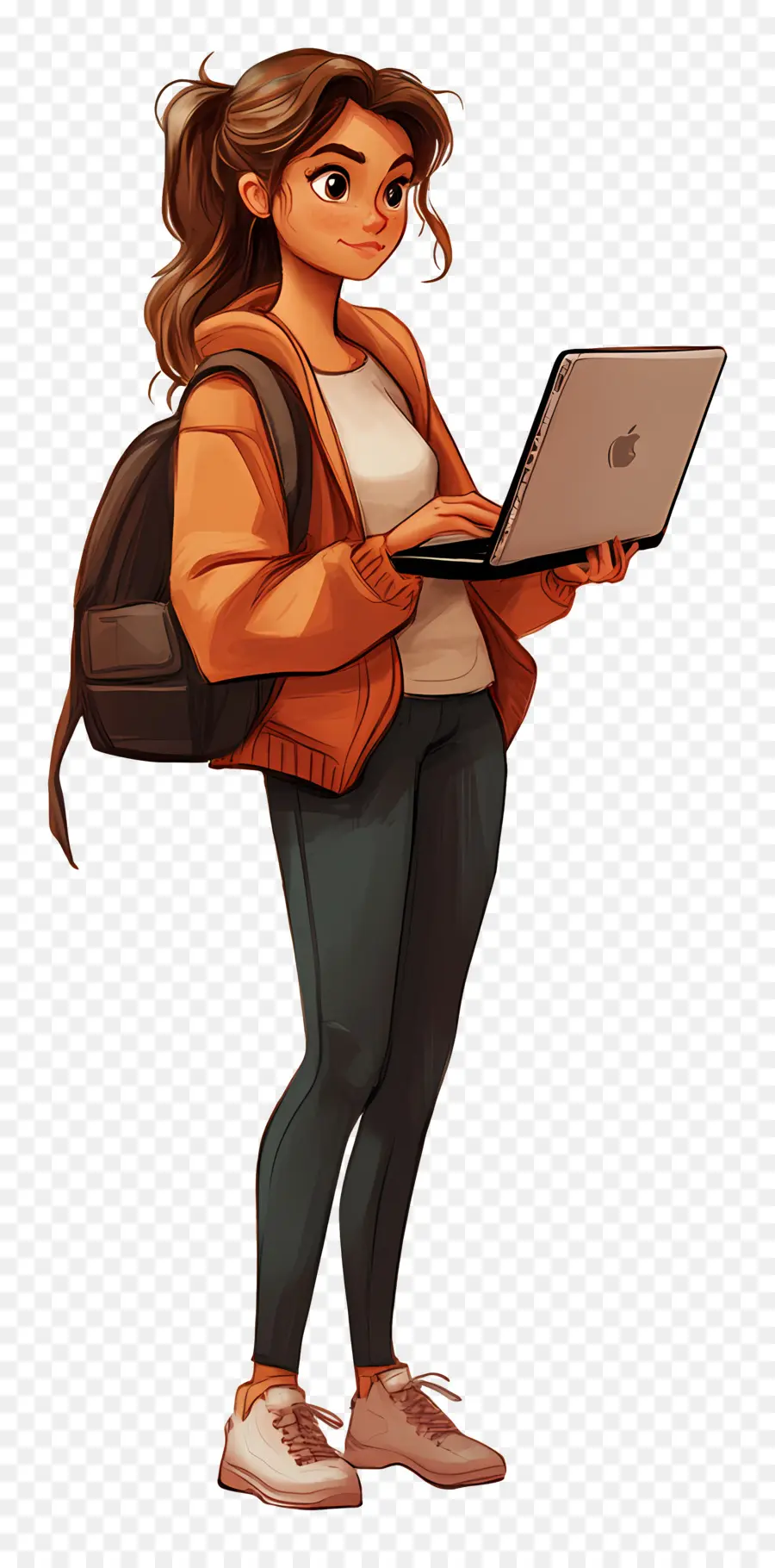 Chica Con Computadora，Chica Con Laptop PNG