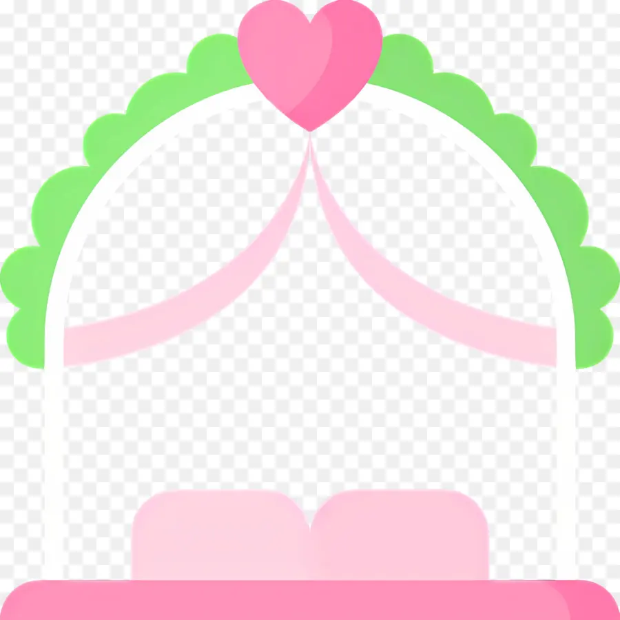 Arco De Boda，Cama Nupcial Con Corazón PNG