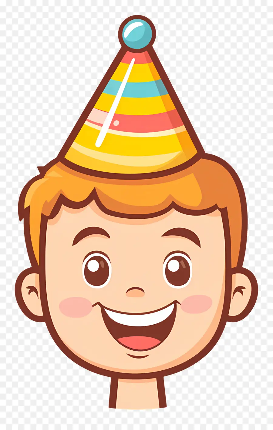 Cumpleaños Emoji，Niño Con Gorro De Fiesta PNG