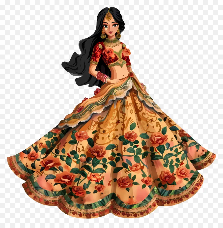 Vestido Tradicional Indio，Hermosa Mujer En Vestido Tradicional PNG