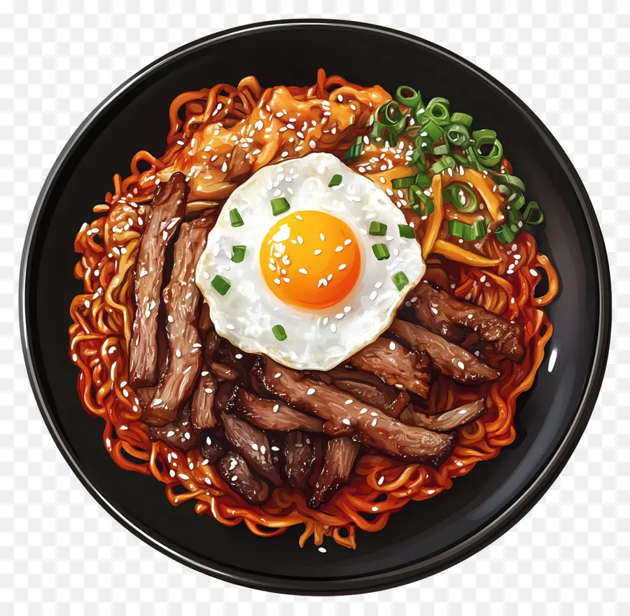 Bimbap Coreano，Fideos PNG