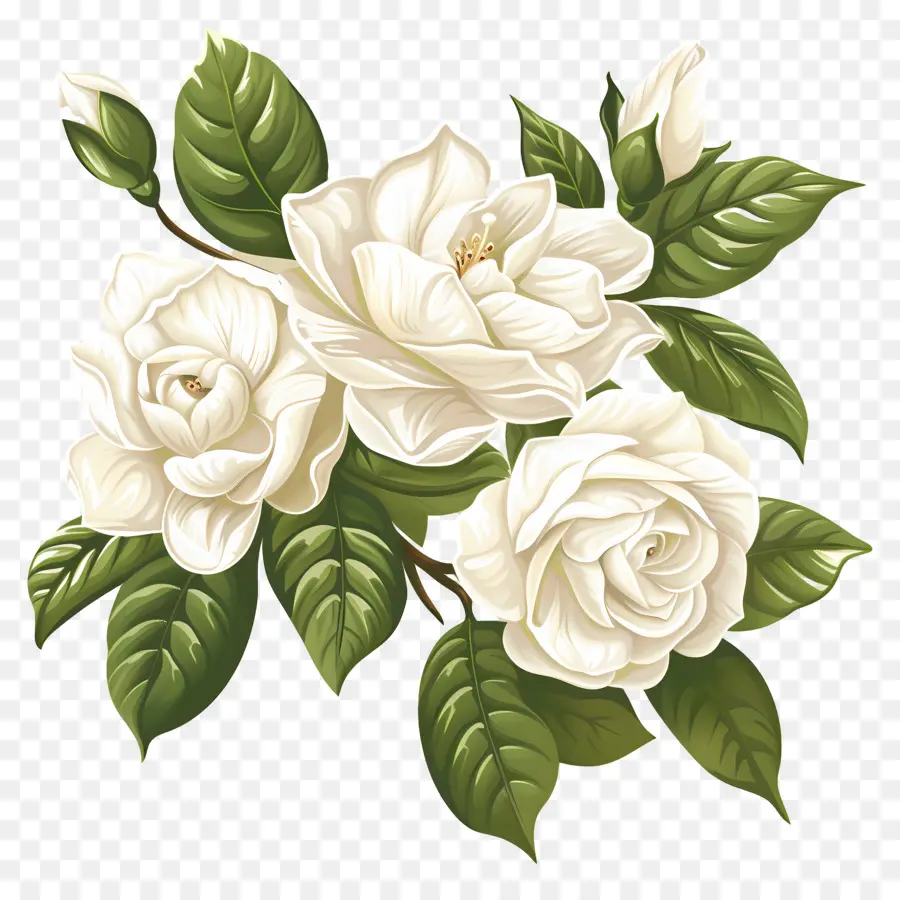 Flor De Gardenia Blanca，Rosas Blancas PNG