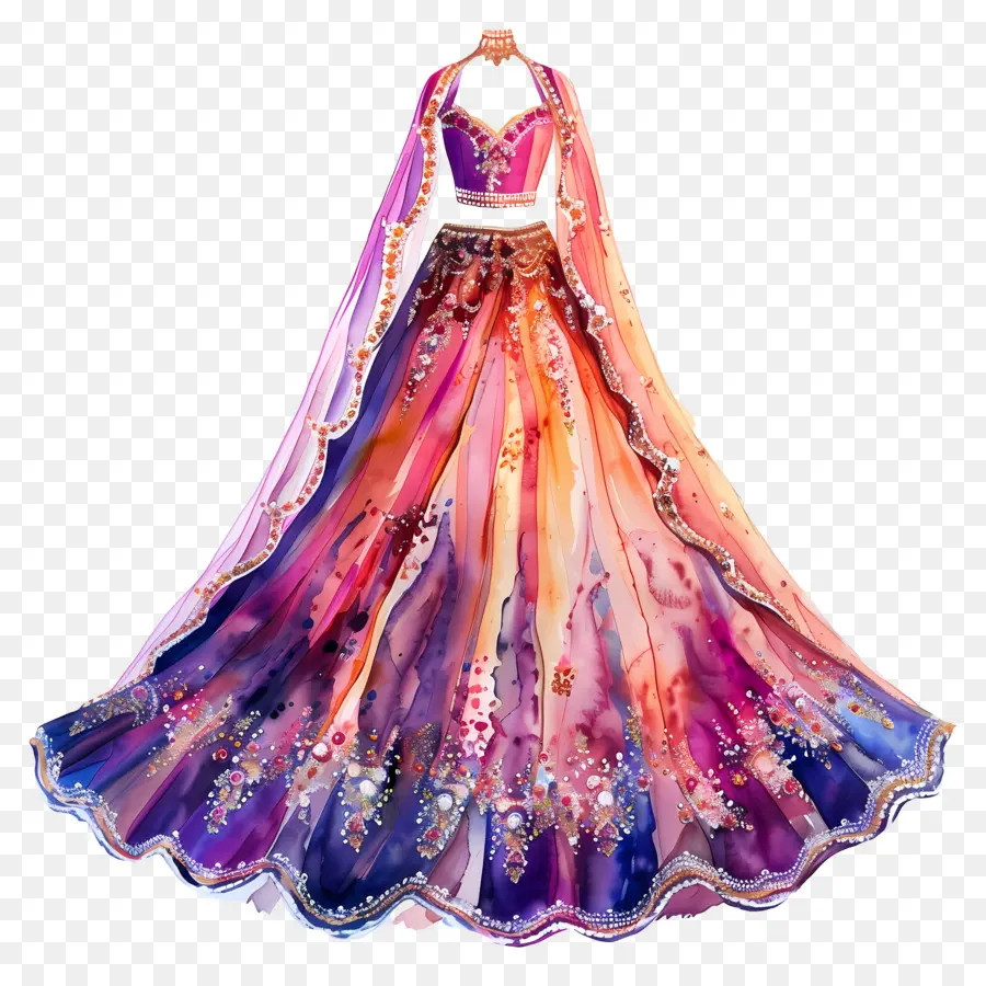 Vestido De Novia En Acuarela，Vestido PNG