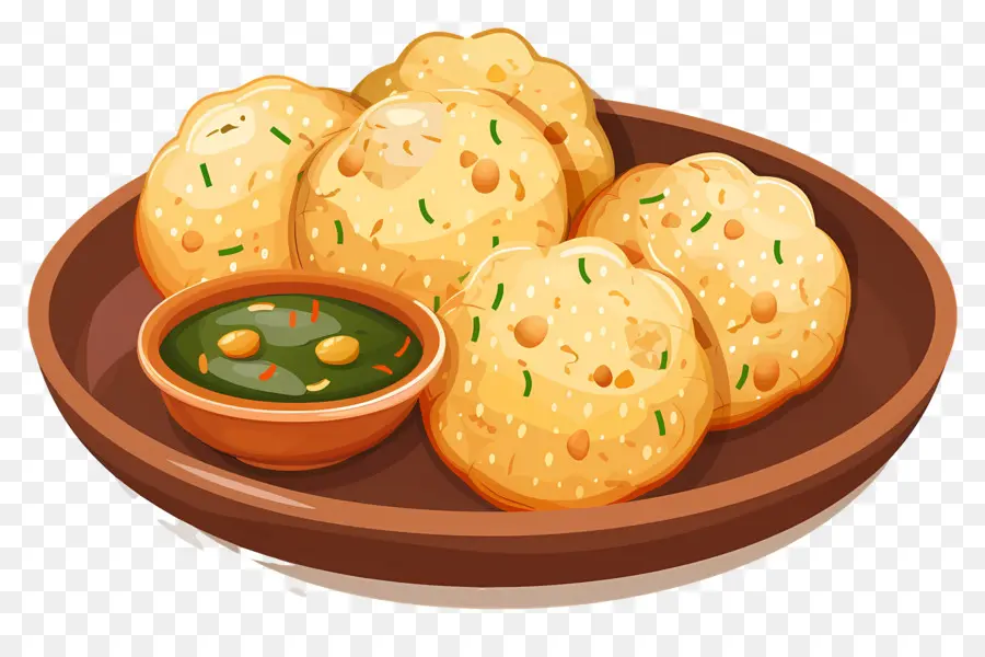 Dulces Indios，Plato De Pani Puri PNG