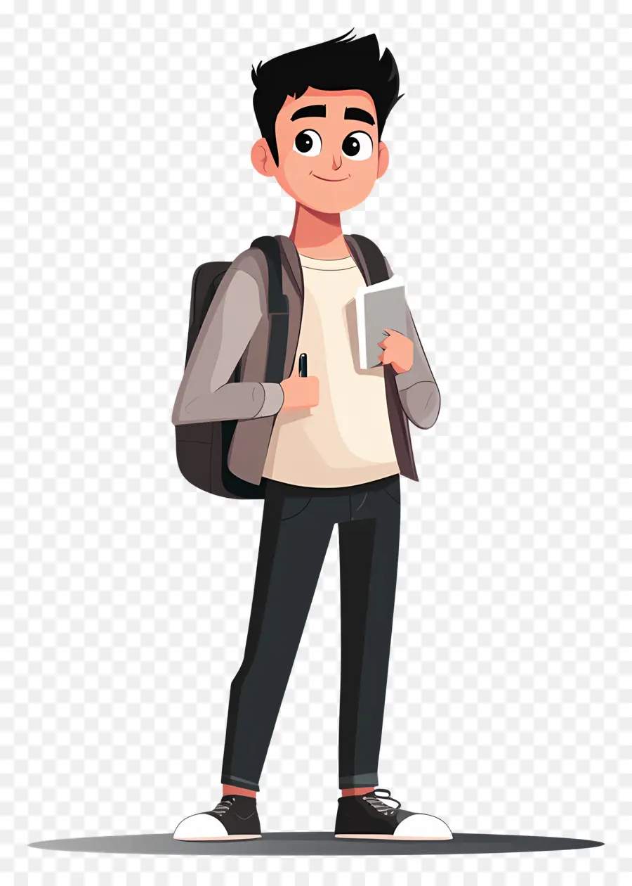 Estudiante Animado，Niño Con Mochila PNG