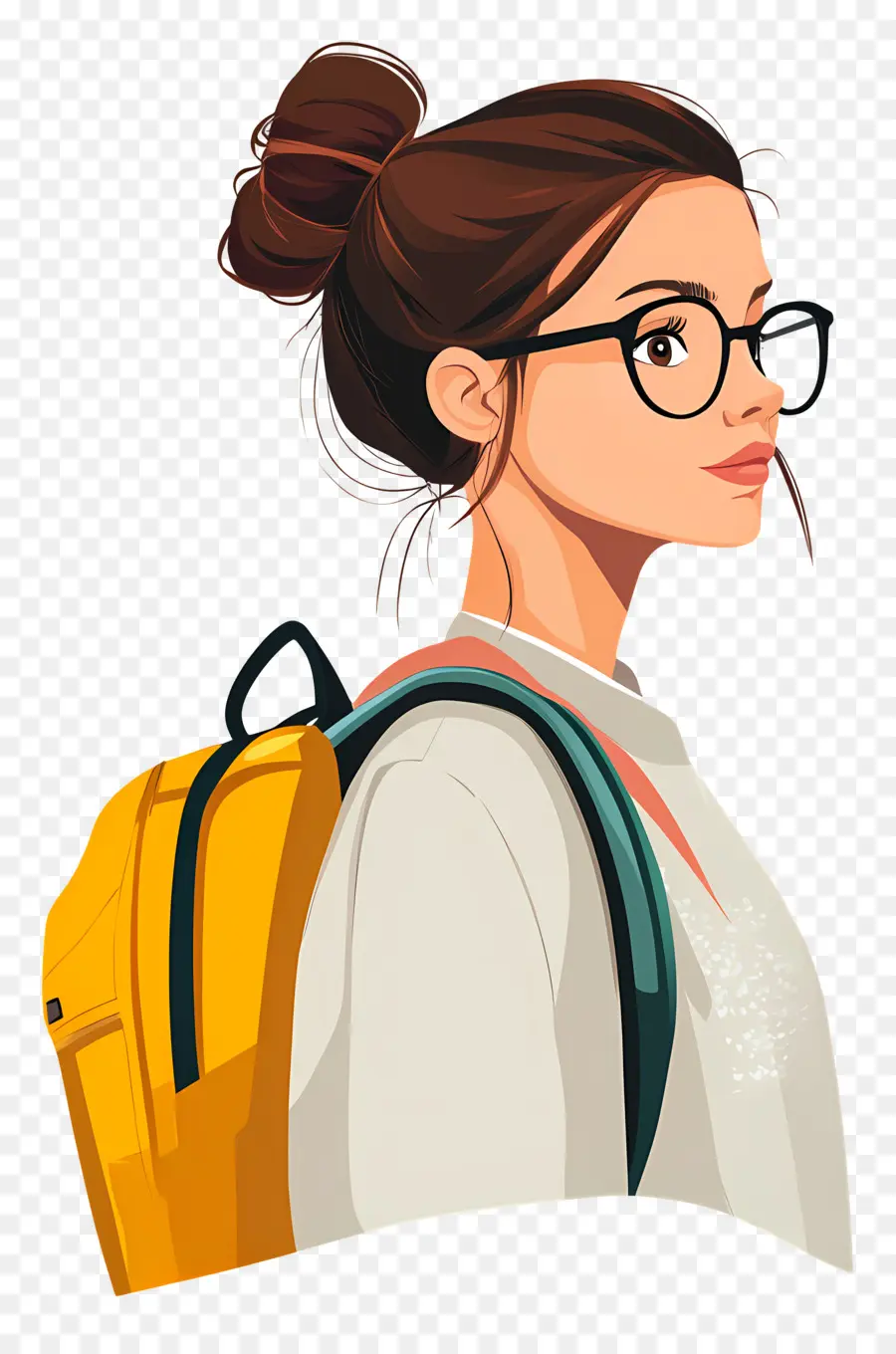 Chica Estudiante，Chica Con Mochila PNG