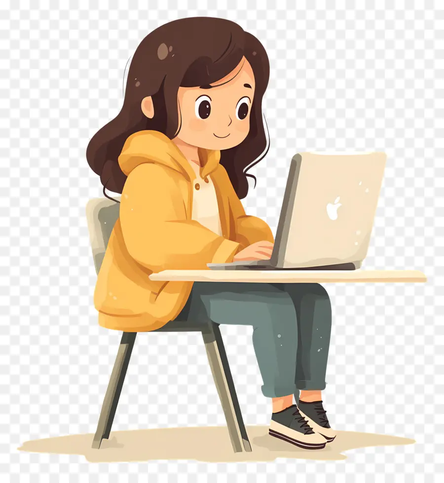 Chica Con Computadora，Chica Con Laptop PNG