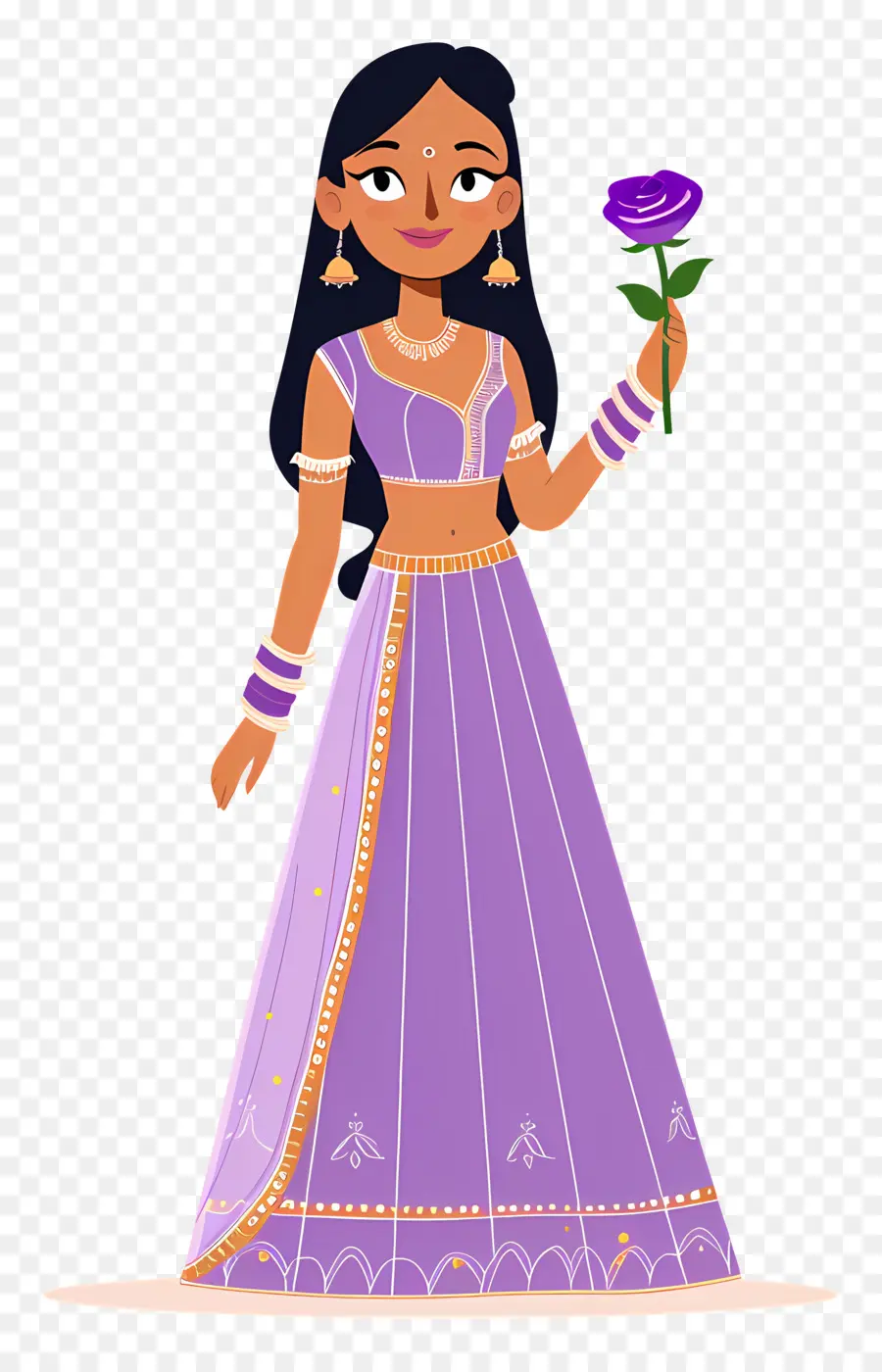 Dibujos Animados De Mujer India，Mujer En Traje Tradicional PNG