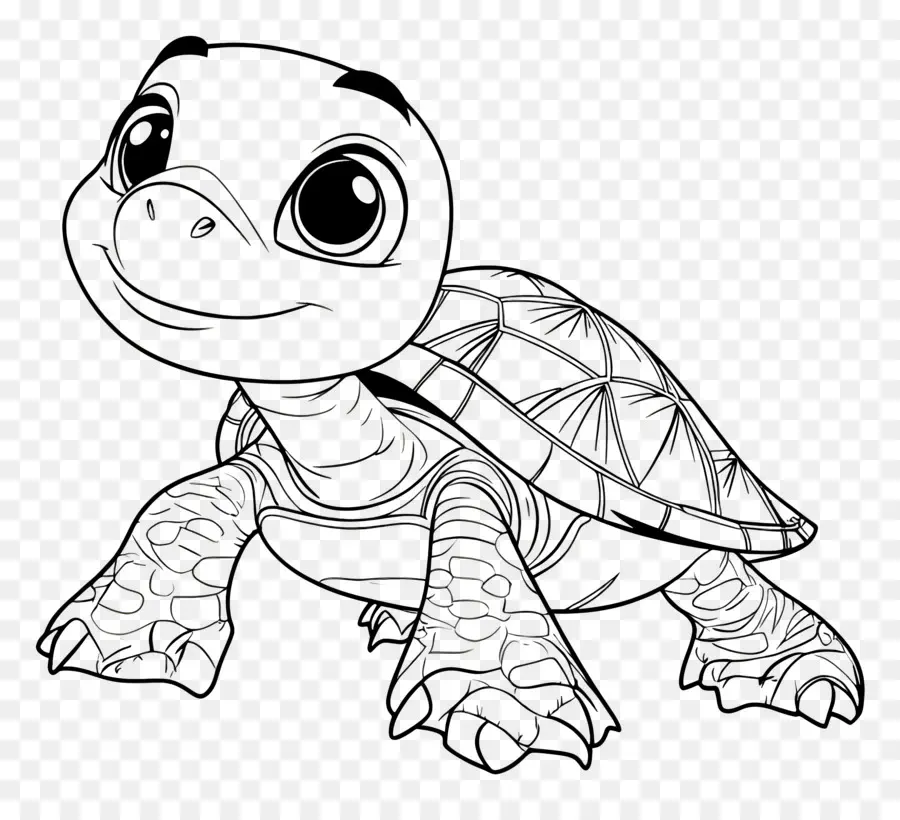 Pagina Para Colorear，Linda Tortuga PNG