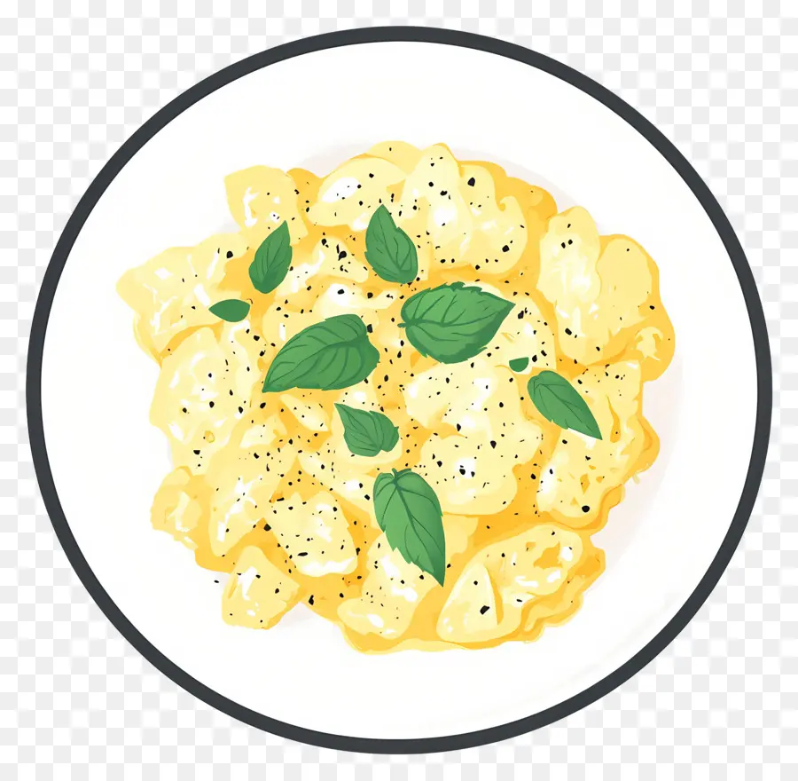 Huevos Revueltos，Plato De Pasta PNG