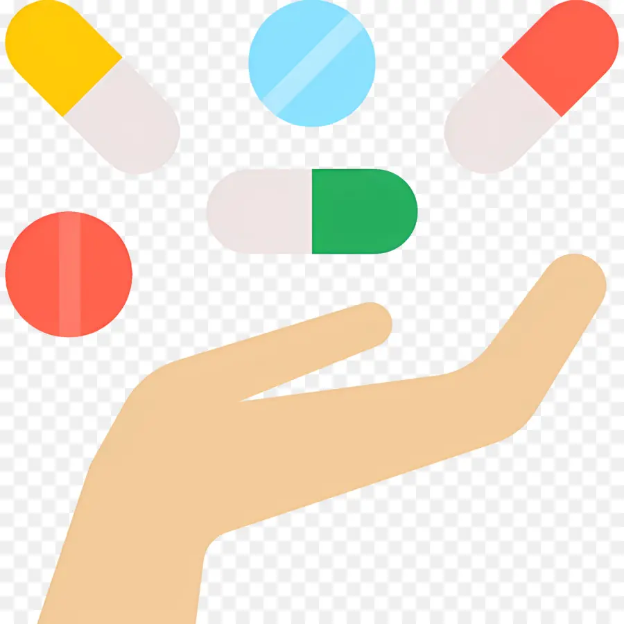 Pastillas Para Tabletas，Mano Con Pastillas PNG