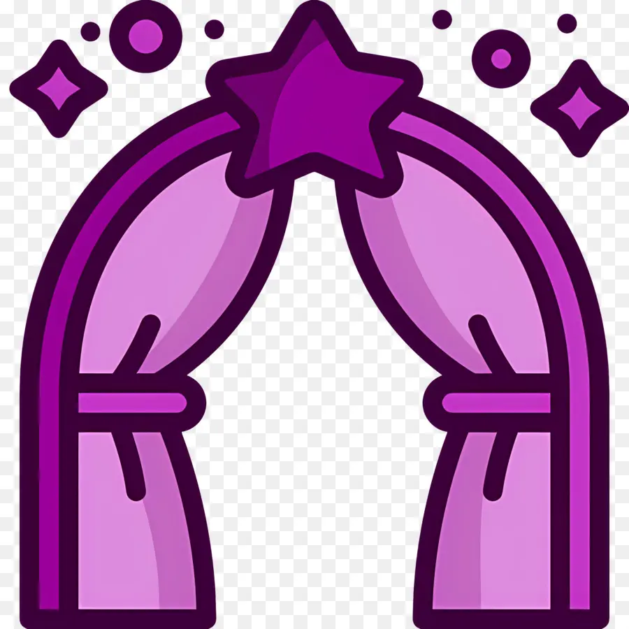 Arco De Boda，Cortina Morada PNG