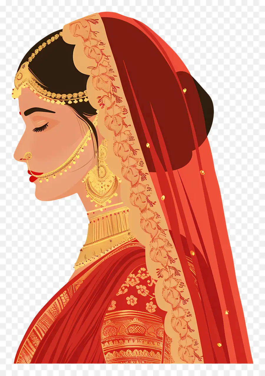 Novia India，Novia En Traje Tradicional PNG