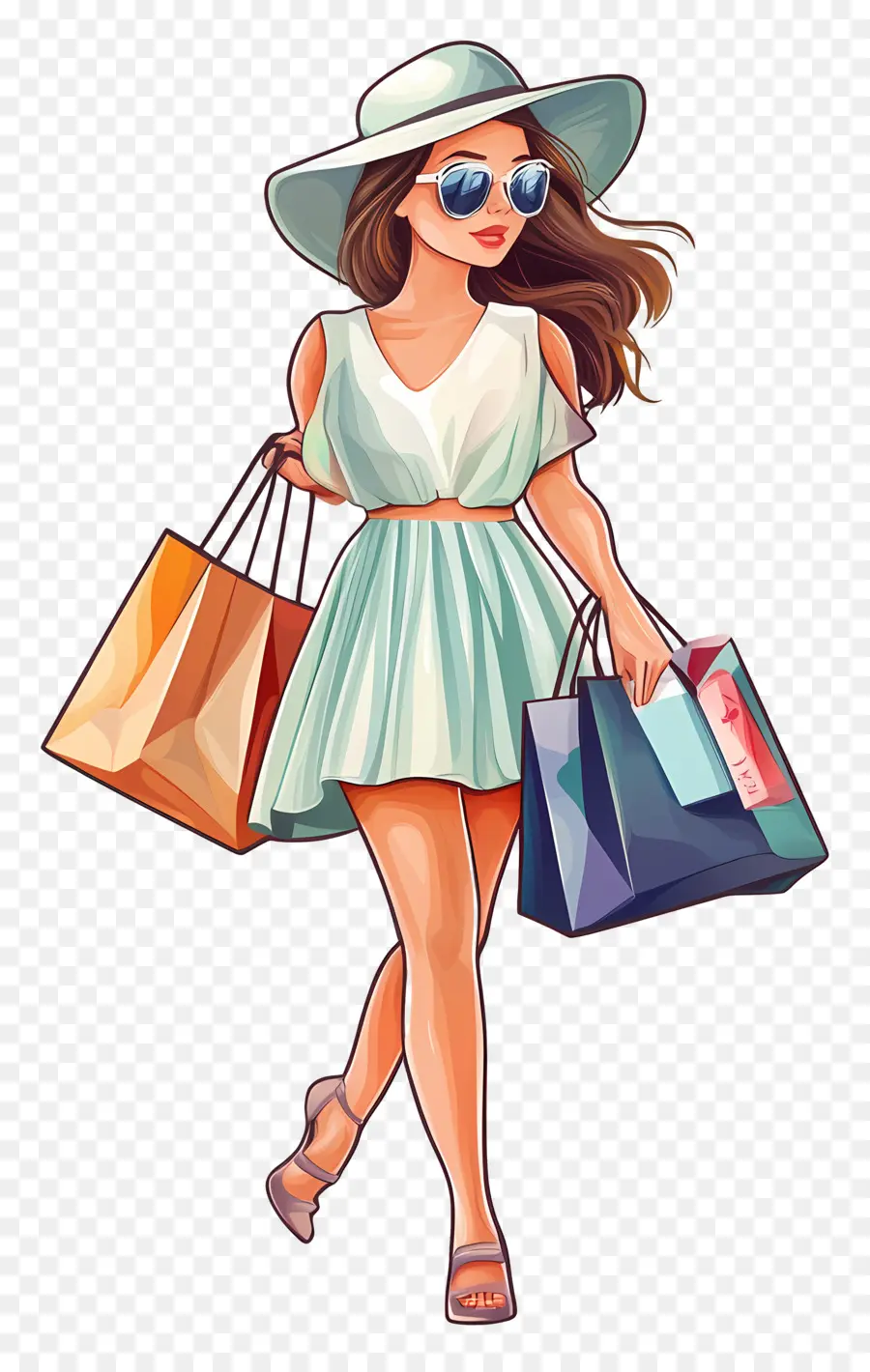 Chica De Compras，Mujer De Compras PNG