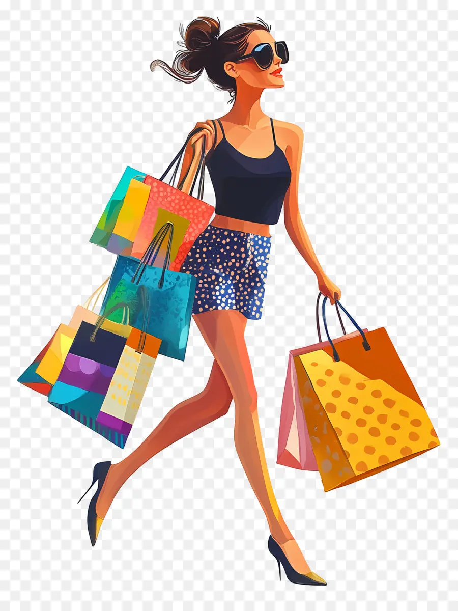 Chica De Compras，Mujer De Compras PNG