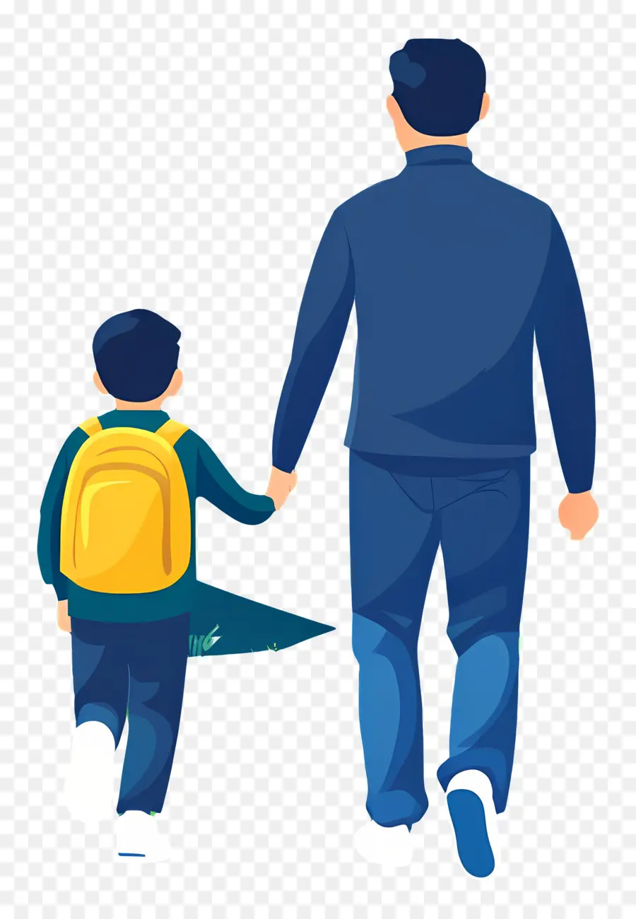 Ir A La Escuela Con Papá，Padre E Hijo PNG