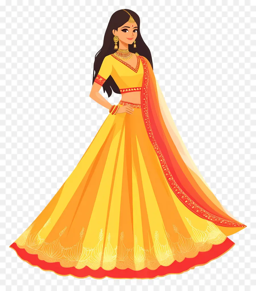 Sari De Boda Indio，Mujer En Traje Tradicional PNG