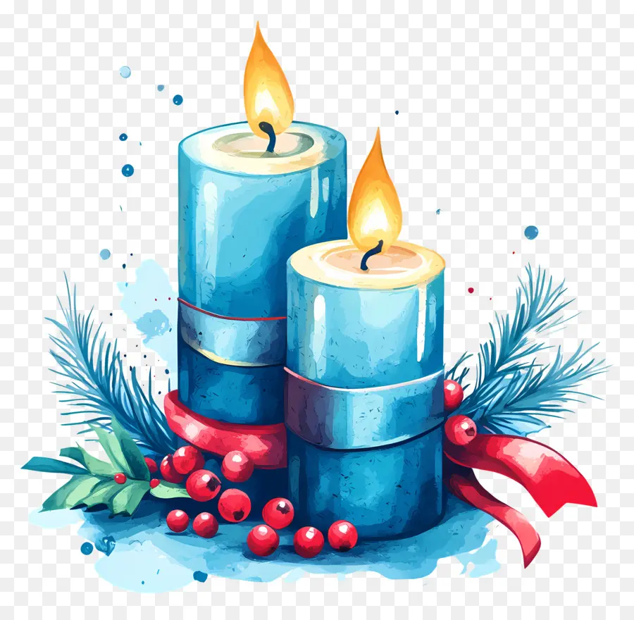 Velas De Adviento，Velas Azules PNG