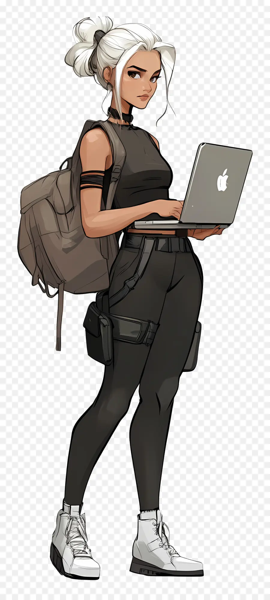 Chica Con Computadora，Mujer Con Computador Portatil PNG