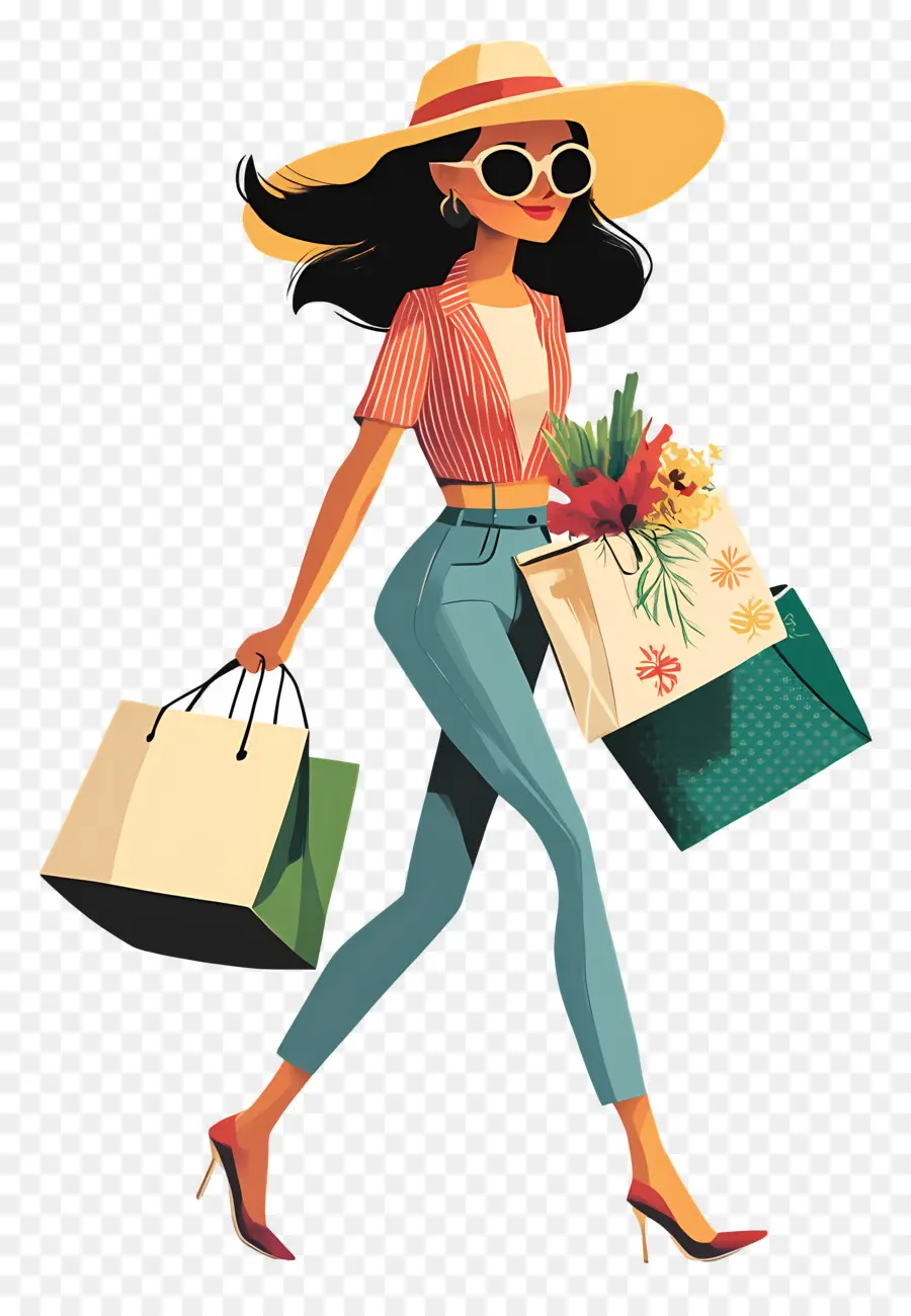 Chica De Compras，Mujer De Compras PNG