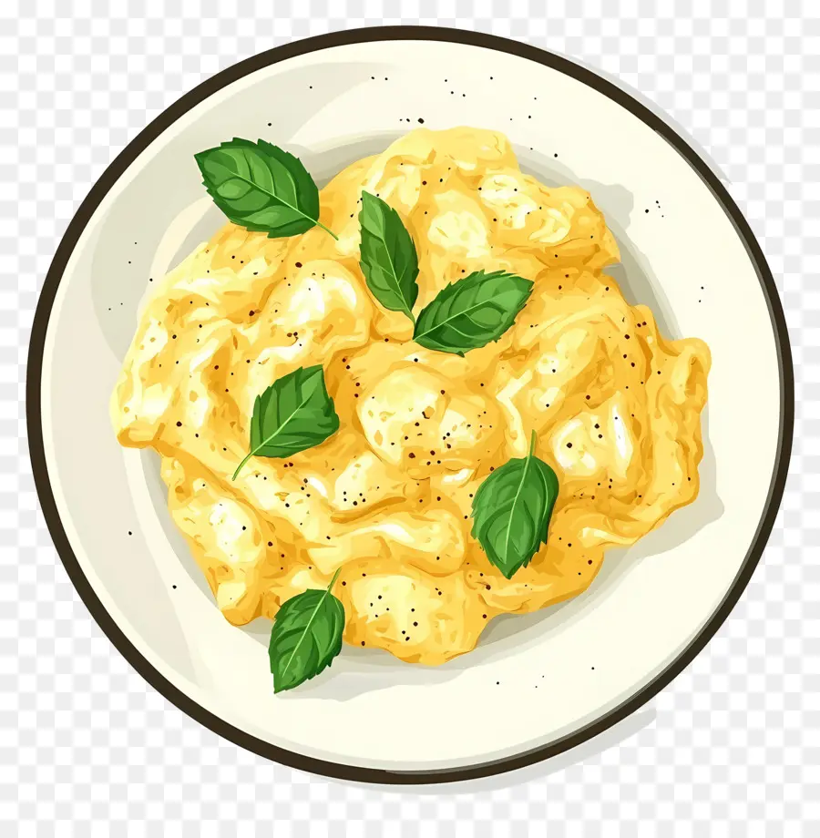 Huevos Revueltos，Plato De Pasta PNG