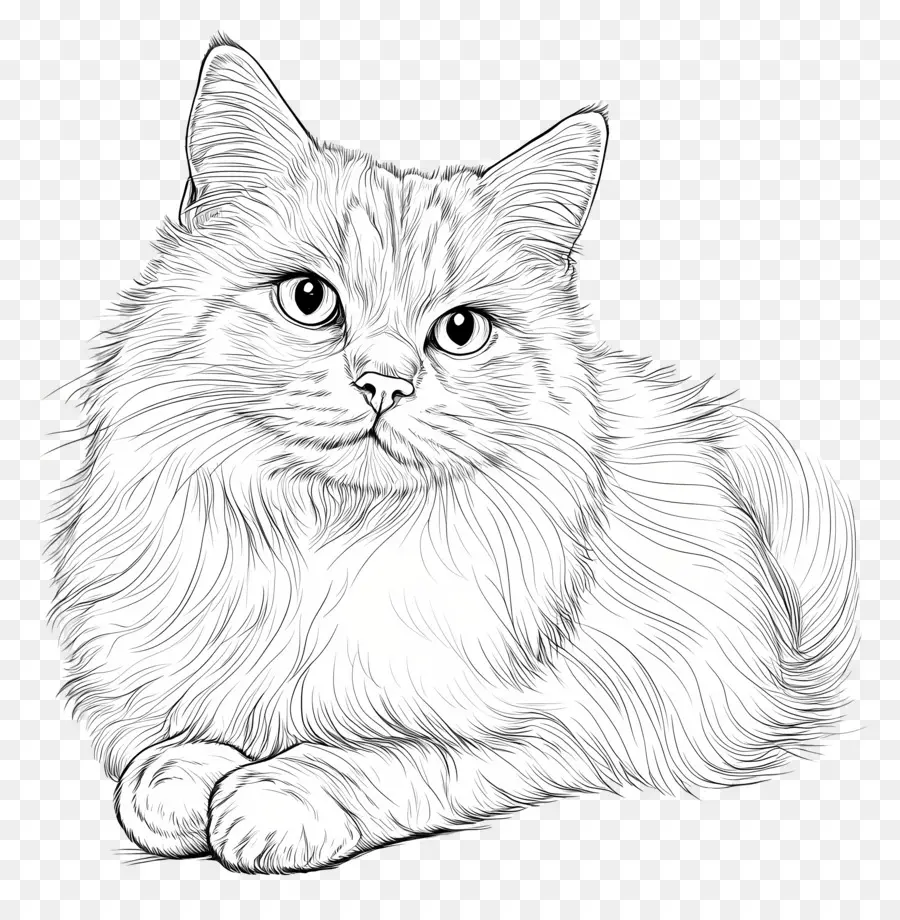 Pagina Para Colorear，Gato PNG