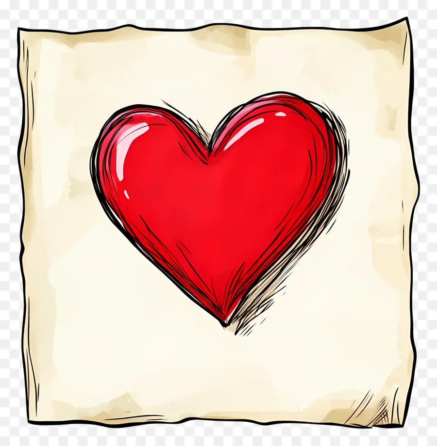 Nota De Amor，Corazon Rojo PNG