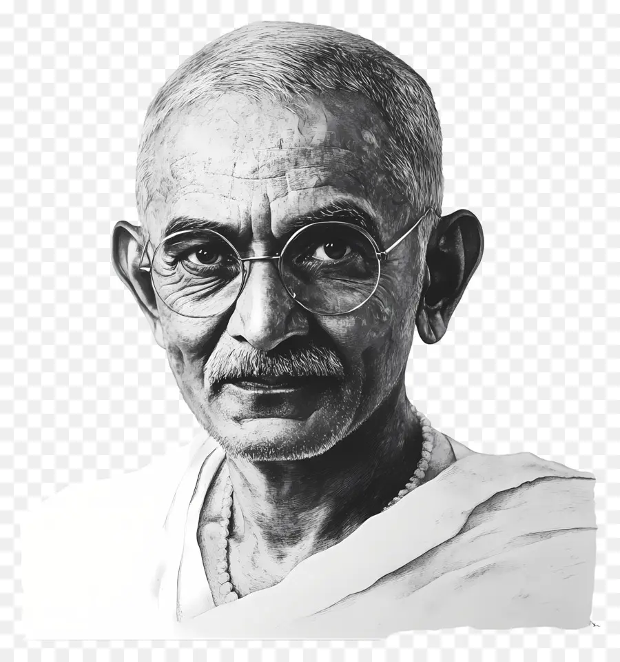 Gandhi，Anciano Con Gafas PNG