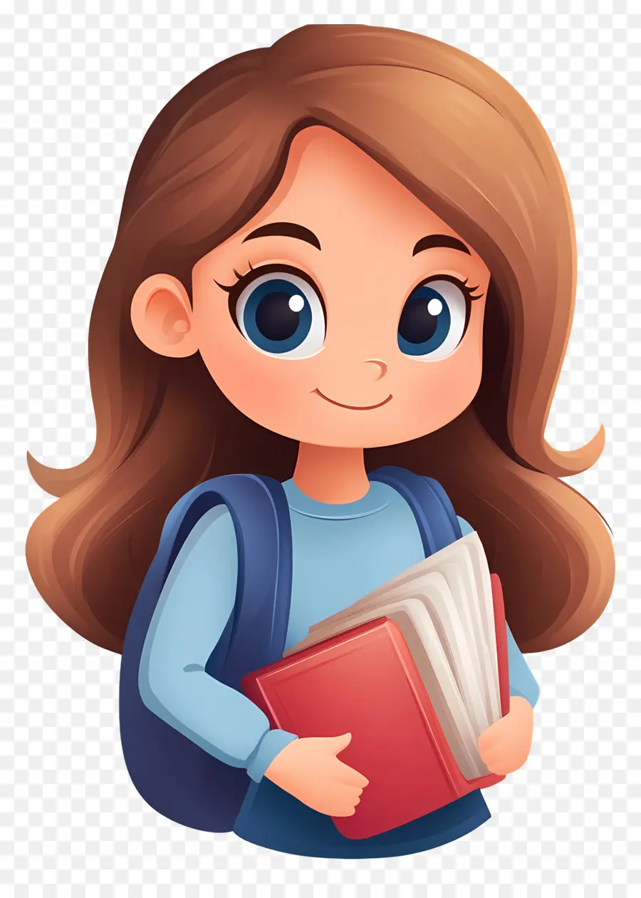 Chica Estudiante，Chica Con Libros PNG